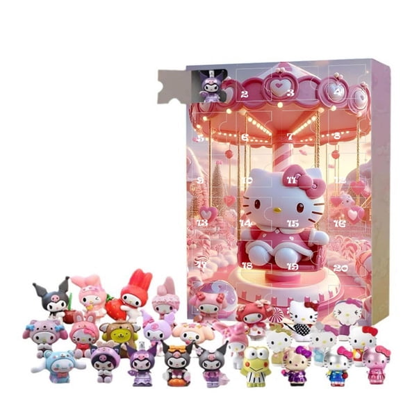 Sanrio Festival Advent Calendar Contains 24 Gifts, Cute Figures Doll Advent Calendar, Festival Countdown Calendar with Surprise Toys, Festival Collectible Figures Gift