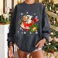 thumbnail image 1 of Hauts pour Femmes Hiver Noël Chien Impression Classique Pull Ample Sweat-Shirt, 1 of 6