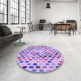thumbnail image 4 of Ahgly Company Machine Washable Indoor Square Transitional Blossom Pink Area Rugs, 8' Square, 4 of 7