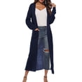 thumbnail image 4 of Timegard Cardigan Sweaters for Women Solid Color Open Front Knit Jackets Side Split Long Coat Fall Fashion, 4 of 6