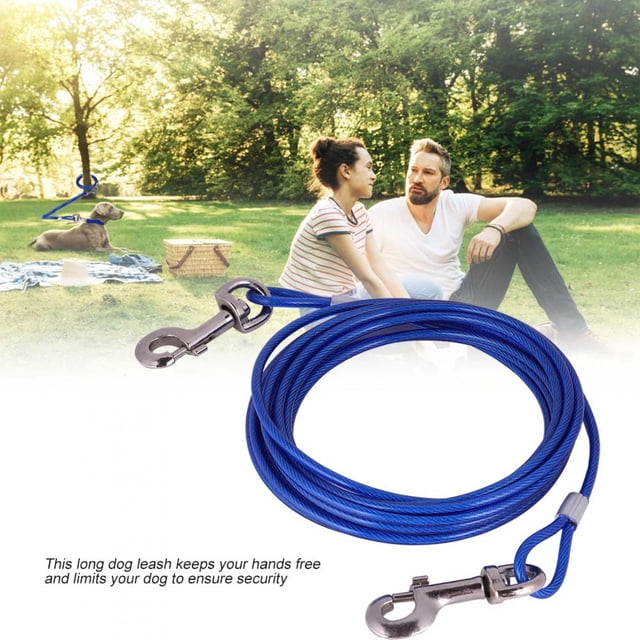 Pet Cable Rope, Blue/Red Long Steel Steel Wire Dog Leash, For Garden Use Post Outdoor Camping Tree Outdoor Picnic Ground Stake