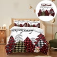 thumbnail image 1 of Christmas Decor Four-Piece Set Christmas Bedding Set Santa And Pattern Duvet Cover With Pillowcase Set Size Christmas Print Duvet Cover Set four pieces beddings, 1 of 9