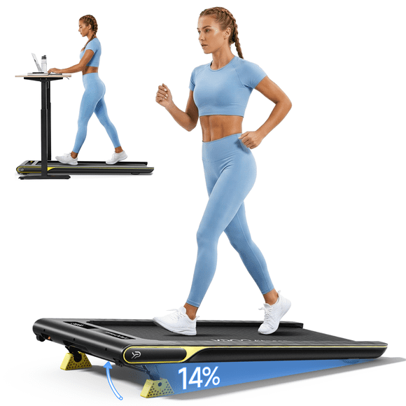 YPOO Walking Pad with Incline, 3.0HP Treadmill for Home, Under Desk Treadmill with 350 lb Capacity, Remote & APP Control, No Installation