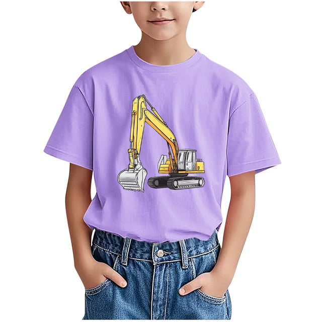 WRKEKC T-Shirts d'Été pour Garçons, T-Shirts Décontractés pour Garçons, T-Shirts Polyvalents Décontractés à Manches Courtes pour Enfants avec Motif Imprimé et Col Rond