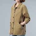 thumbnail image 4 of EGNMCR Women Veste à Manches Longues pour Femmes, Veste Décontractée Sans Capuche, Mode, Couleur Unie, Col Rond, Poches, Coat, 4 of 8
