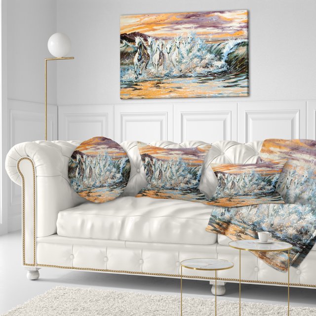 Chevaux des Vagues - Impression sur Toile d'Art Animalier