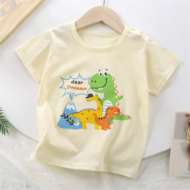TopLLC Chemisiers et Chemises à Manches Courtes à Col Rond T-shirts Imprimés à Manches Courtes pour Hommes et Femmes Haut en Coton pour Enfants