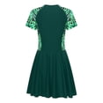 thumbnail image 2 of Haitryli Women Plus Size One Piece Swimsuit Short Sleeve Rash Guard Swimming Dress Modest Beach Bathing Suit Green 4XL, 2 of 7
