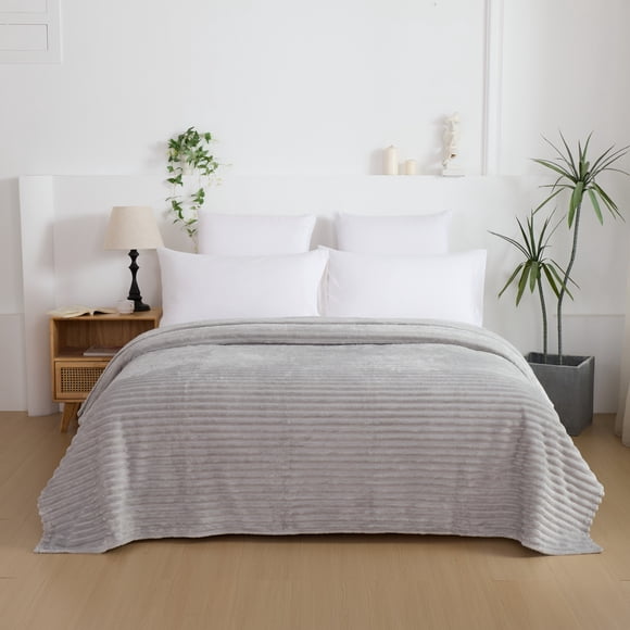 Mainstays Rib Blanket Gray Twin