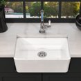 thumbnail image 2 of 24-inch farmhouse ceramic kitchen sink, apron-front, with strainer & grids, 2 of 10