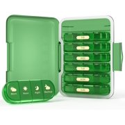 Weekly Pill Organizer X a Day Day Pill Box Times Portable for Travel Pill Case for Pills/Vitamin/Fish Oil/Medication/Supplements (x )