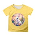 thumbnail image 2 of WEAIXIMIUNG T-Shirt Imprimé à Manches Courtes pour Filles de Pâques, Haut Décontracté 130, 2 of 4
