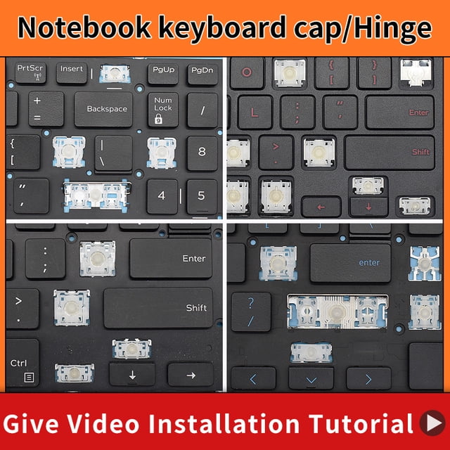 Replacement Keycap Key cap Hinge for Dell Inspiron 15 Gaming 7566 7567 5570 5770 5775 5575 7570 7577 Keyboard 2 Keycap and Hinge