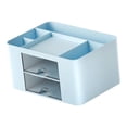 thumbnail image 2 of veasfak Organizer Pencil Storage Box with Drawers Multifunctional for Home Decor Desktop Blue, 2 of 9
