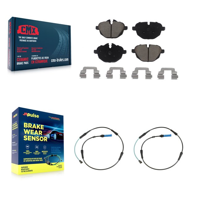 CMX Rear Ceramic Disc Brake Pads and Wear Sensors Kit for Car BMW 530i xDrive 530e 540d KCW-100991