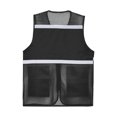 thumbnail image 3 of RUNQHUI Men Women Zipper High Visibility Reflective Safety Vest Construction Work Mesh Fabric Work Clothes Black 165, 3 of 7