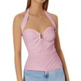 thumbnail image 1 of A Fashionable And Sexy Backless Navel Lace Up Solid Color Top For Ladies, 1 of 6