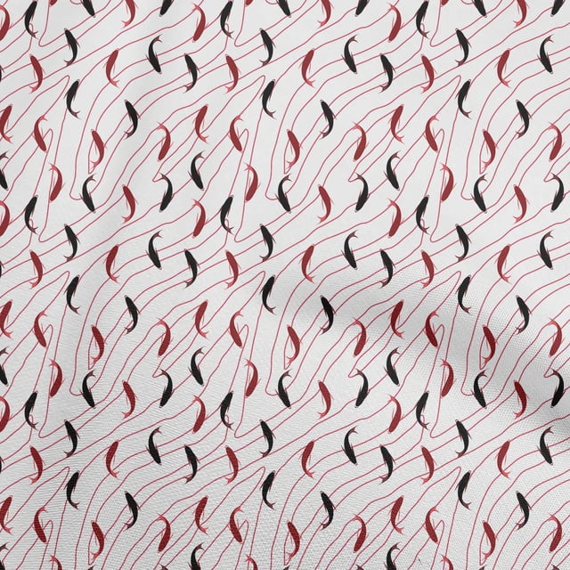 oneOone Cotton Poplin Maroon Fabric Ocean Fish Sewing Craft Projects Fabric Prints By Yard 42 Inch Wide