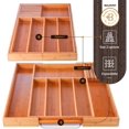 thumbnail image 2 of Bambusi Kitchen Storage Organizer 13 - 21 Inches Wide, 2 Inches Deep, 7 Compartments for Flatware, Knife Sets, Utensils Cutlery Cabinet Storage Organizer, 2 of 8