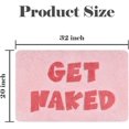thumbnail image 3 of Yonchic Get Naked Bathroom Rugs, Soft Thick Microfiber, Funny Cute Pink Bath Accessories Mat, 20"x32" Water Absorbent Non Slip Washable Mat for Shower, 3 of 7