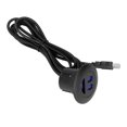 thumbnail image 3 of Prise de Charge USB, Port de Charge pour Téléphone Universel Bleu Rétroéclairage LED Montage Affleurant Protection de Circuit avec Cordon de 2,5m pour Canapé Électrique Inclinable de Bureau, 3 of 8