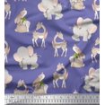 thumbnail image 1 of Soimoi Cotton Poplin Fabric Deer,Elephant & Rabbit Kids Fabric Prints By Yard 42 Inch Wide, 1 of 2
