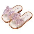 thumbnail image 2 of JDQJBZ Girl's Slippers Sparkly Butterfly Slide Sandals Soft Sole Beach Flip Flops Summer Kids, 2 of 3