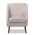 thumbnail image 2 of Baxton Studio Chaise d'Appoint en Tissu à Pied-de-Poule en Brun et Blanc, 2 of 9