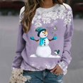 thumbnail image 2 of Femmes Pulls- Pull-Drop Épaule Col Rond Manches Longues Noël Tricot Sweat-Shirts Floraux Décontractés Tops pour Automne/printemps/hiver Rouge L, 2 of 6
