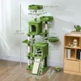 thumbnail image 3 of PawHut 70" Cat Tree, Multi-Level Cat Tower with 2 Condos, Green, 3 of 10