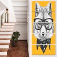 thumbnail image 1 of Funny Fox with Formal Glasses - Contemporary Animal Art Canvas, 1 of 3