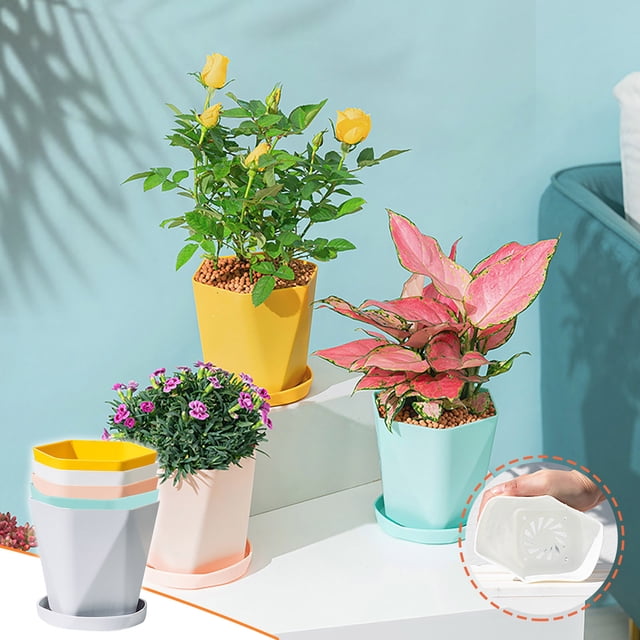 Vaidha Balcony Household Plastic Flower Pot Resin Thicken Large Flower Pot 2PC