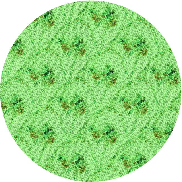 Ahgly Tapis Rond Lavable en Machine Intérieur Transitionnel Vert Émeraude, 5 Pieds Rond