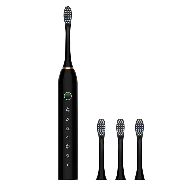 Toothbrush, with Brush Toothbrush, Toothbrush with 4 Brush Heads, Intelligent 6-Speed Timer Toothbrush Ipx7Toothbrush with Timer