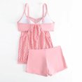thumbnail image 4 of UPPADA Women Tankini Swimsuits Set Two Piece Tummy Control Bathing Suit Racerback Flowy Swimwear Swim Dress with Bra Skirted Bathing Suit Modest Swimwear with Shorts Clearance on Sale Pink,S, 4 of 6