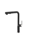 thumbnail image 2 of Stylish 13" Ht Single Handle Matte Black & Silver Pull Down Kitchen Faucet K-146NS, 2 of 14