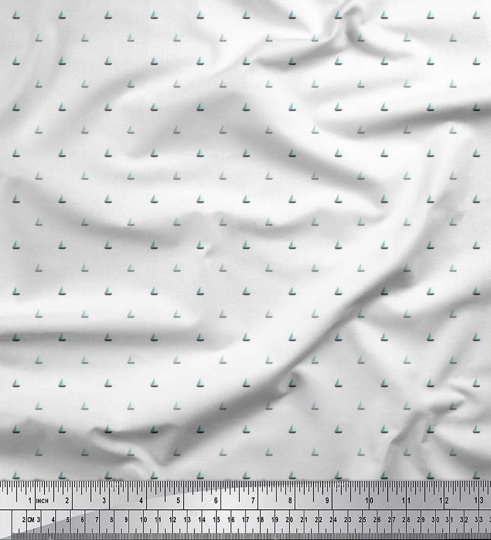 Soimoi Rayon Fabric Sailboat Shirting Print Sewing Fabric Yard 42 Inch Wide