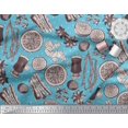 thumbnail image 2 of Soimoi Moss Georgette Fabric Dot,Spices & Cups Decor Fabric Printed Yard 42 Inch Wide, 2 of 3