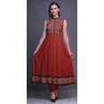 thumbnail image 2 of Bimba Robe Anarkali Tribale Rouge à Lèvres pour Femmes, Kurti Imprimée Ethnique Indienne, Longue Kurta, Robe de Soirée, Petit, 2 of 6