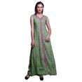 thumbnail image 1 of Bimba Robe Longue Décontractée à Imprimé Floral pour Femmes, Col en V, Sans Manches, Fente avant - Grande, 1 of 5