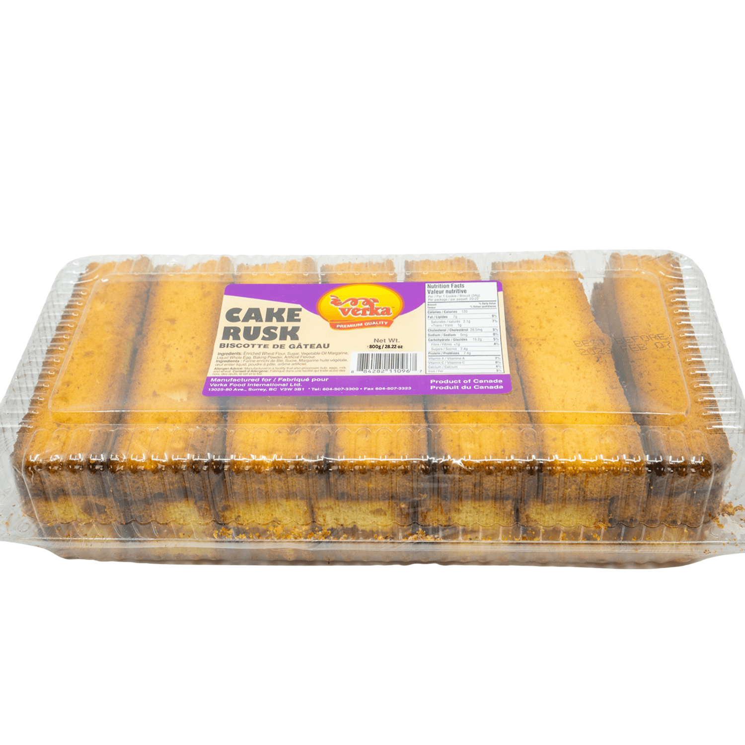 Verka Gâteau Biscotte, 800 g