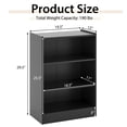 thumbnail image 3 of Costway 2 PCS 3-Tier Bookcase Open Multipurpose Display Rack Cabinet with Adjustable Shelves Black, 3 of 10