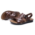 thumbnail image 2 of LSLJS Men's Sandals, Men's Fashion Breathable Leather Beach Sandals Shoes Slides Outdoor Slippers, 2 of 8