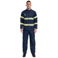 thumbnail image 2 of Moggemol Hommes Adultes 4 Pcs Uniforme de Pompier Pompier Bandes Réfléchissantes Tenues Halloween Jeu de Rôle Ensembles Bleu Marine 160, 2 of 6