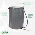 thumbnail image 3 of FCMP Outdoor RC4000 Attrape-Pluie Baril de 50 Gallons, Gris, 3 of 12