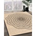thumbnail image 3 of Ahgly Company Tapis d'Intérieur Lavable à la Machine, Carré, Transitionnel, Bronze Brun, Tapis de Zone, 6 Pieds Carré, 3 of 7