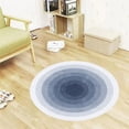 thumbnail image 4 of Fridja Blue Round Area Rug 15.74" for Bedroom, Machine Washable, Solid Color Soft Cozy Circle Rugs for Kids Room, Living Room Decor, Cute Carpet for Nursery Playroom Dorm Baby Teens, 4 of 6