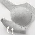 thumbnail image 3 of VEKDONE Woman's Lace Fashion Thin Style Ventilate Front Buckle Bra Without Steel Rim Silver 36/80BC, 3 of 5