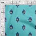 thumbnail image 1 of oneOone Cotton Poplin Fabric Peacock Feather Ikat Decor Fabric Printed BTY 56 Inch Wide, 1 of 4