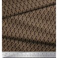 thumbnail image 2 of Soimoi Brown Silk Fabric Square Geometric Fabric Prints By Yard 42 Inch Wide, 2 of 3